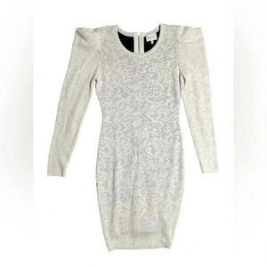 MILLY Women's Knit Dress White Patterned Medium